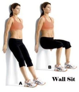 Isometric exercises. Wall sit image